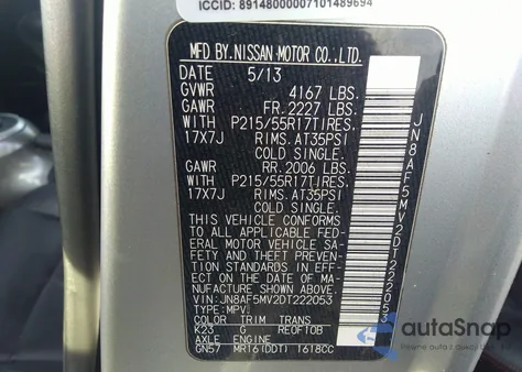 2013 Nissan Juke Sl from USA, damaged, VIN JN8AF5MV2DT222053